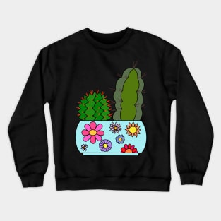 Cute Cactus Design #116: Cacti Arrangement In Floral Pot Crewneck Sweatshirt